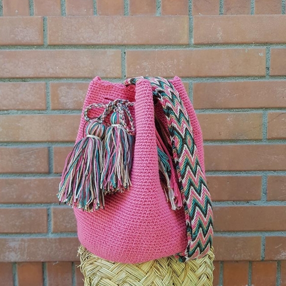 Wayuu Tribe Handbags - Wayuu Pink Artisan Satchel Purse Bolso